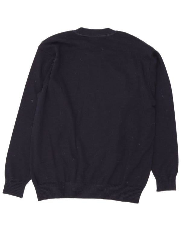PAUL & SHARK Męski sweter z okrągłym dekoltem, duży, granatowy, wełniany