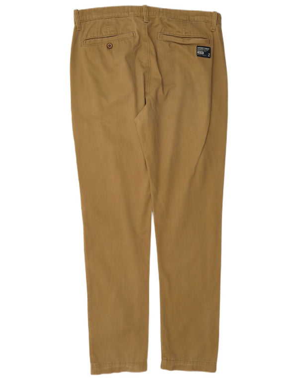 Męskie spodnie typu slim chino Superdry, duże W36 L31, beżowa bawełna