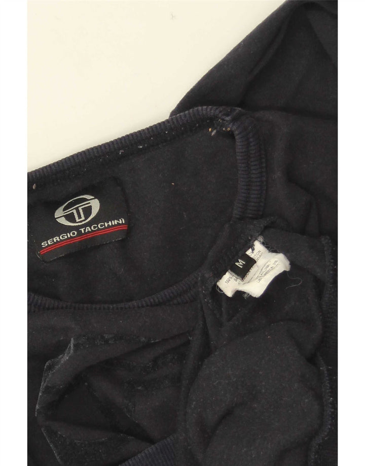 Damski krótki top Sergio Tacchini z grafiką z długim rękawem, UK 12, średni granatowy
