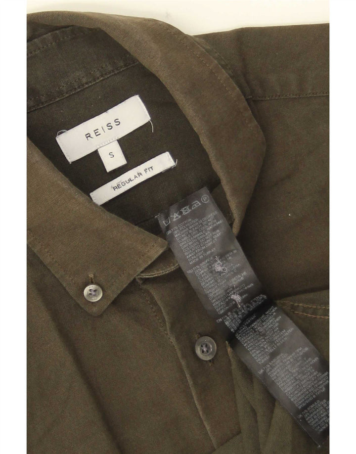 Koszula męska Reiss o regularnym kroju, mała, bawełniana w kolorze khaki