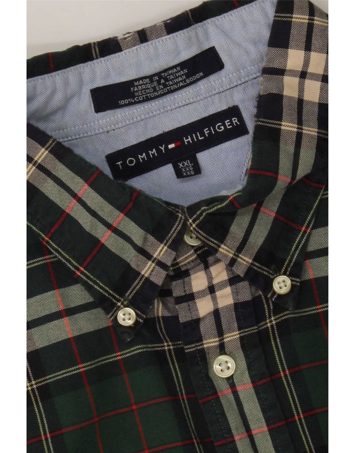 Męska koszula flanelowa Tommy Hilfiger 2XL, bawełniana w zieloną kratkę