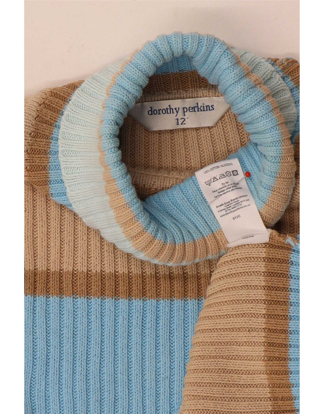 Sweter damski Dorothy Perkins z wywijanym dekoltem, UK 12, średni, wielokolorowy