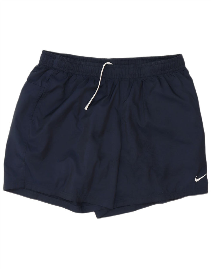 NIKE Mens Sport Shorts 2XL Navy Blue Polyester