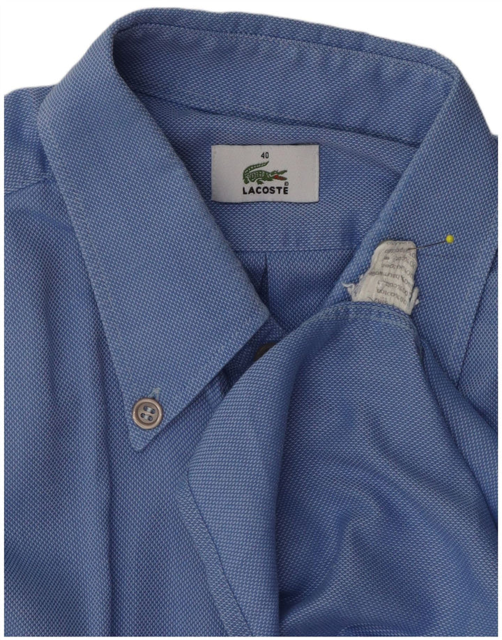 Męska koszula z krótkim rękawem Lacoste, rozmiar 40, niebieska, bawełniana