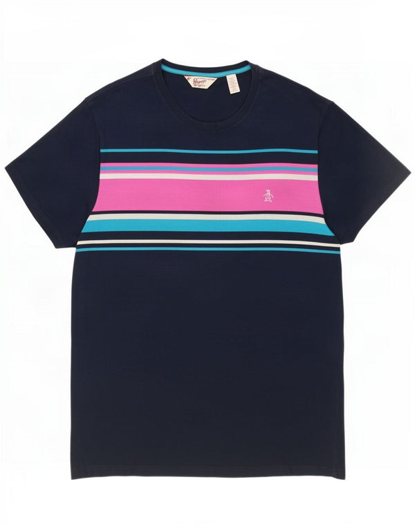 T-shirt męski Penguin Top 2XL Granatowa, bawełniana w bloki kolorów