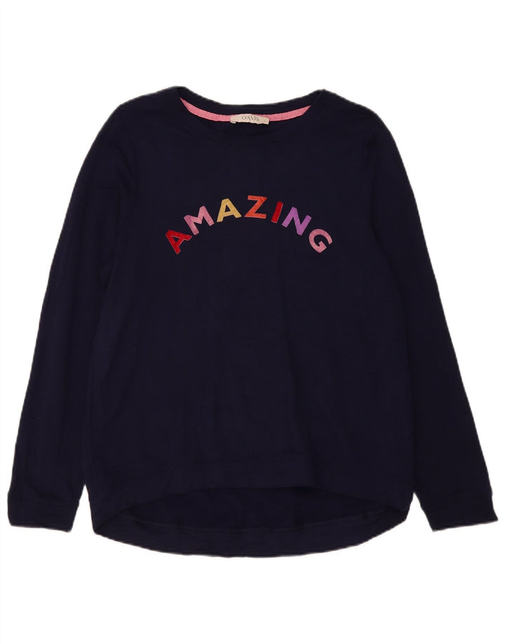 Damski sweter oversize Oasis Graphic UK 10, mały, granatowy