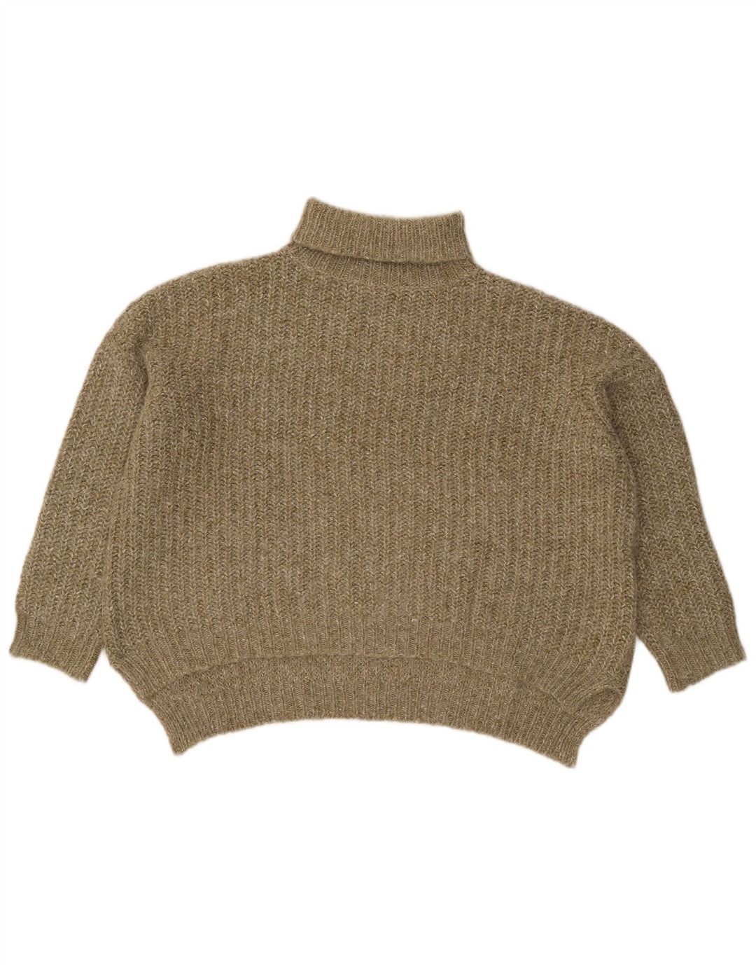 Damski sweter Zara Crop Oversize z golfem UK 14 Medium Khaki