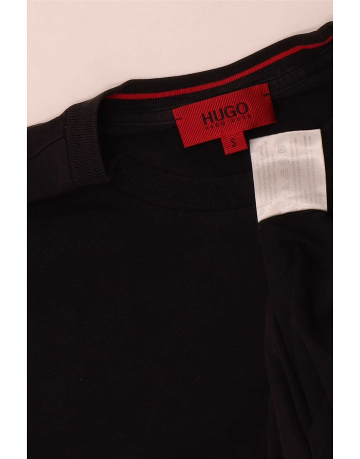 Męski top z długim rękawem Hugo Boss, mały, czarny, bawełniany