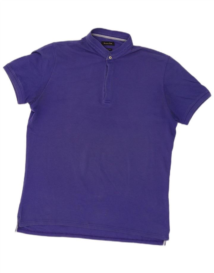 Męska koszulka polo MASSIMO DUTTI, duża fioletowa