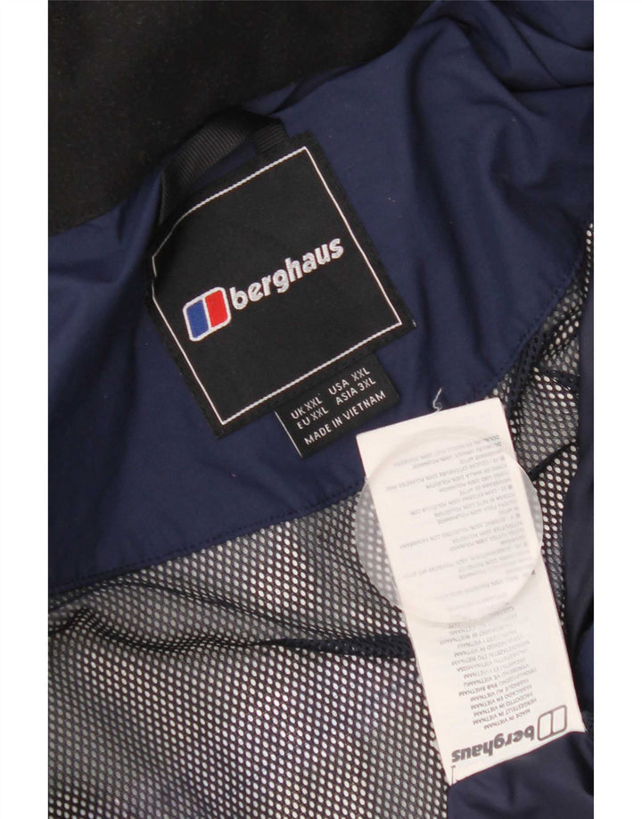 Męska kurtka przeciwdeszczowa z kapturem Berghaus UK 44 2XL Granatowy poliester