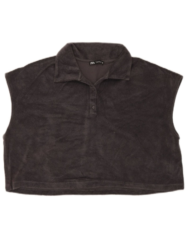 Damski sweter oversize z krótkim rękawem Zara, UK 14, średni szary