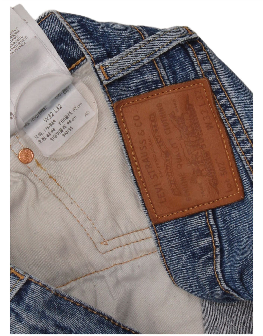 Męskie jeansy Levi's 502 Straight W32 L32 Niebieskie bawełniane