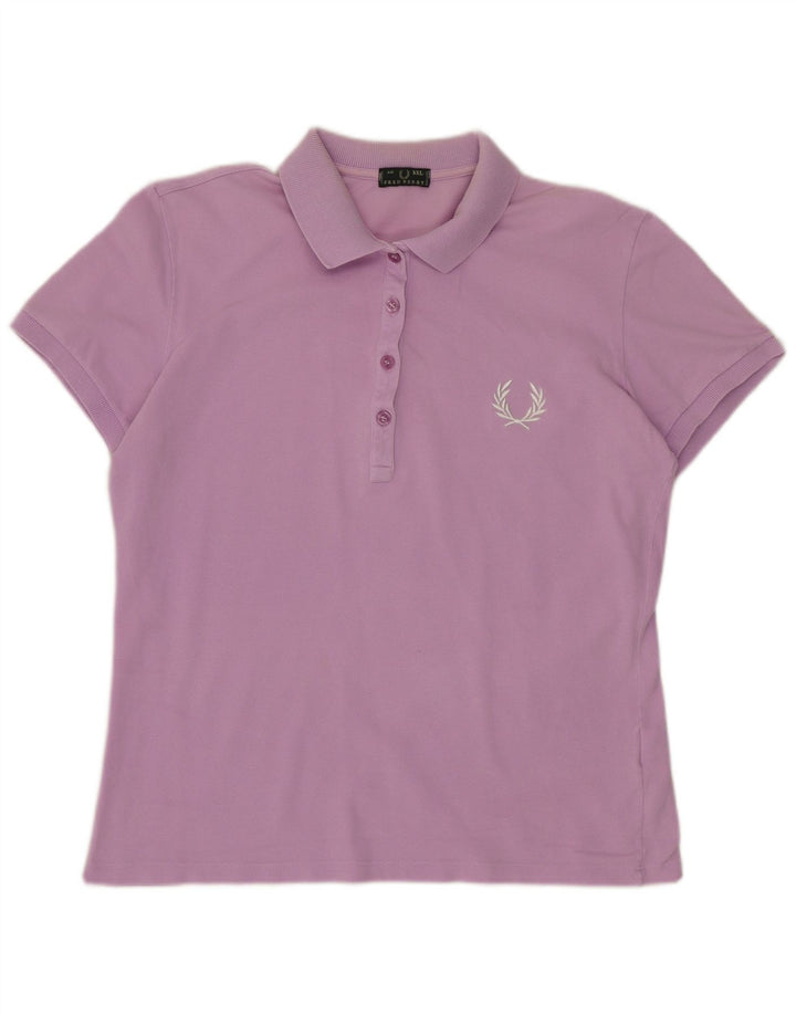 Damska koszulka polo Fred Perry UK 20 2XL fioletowa bawełna