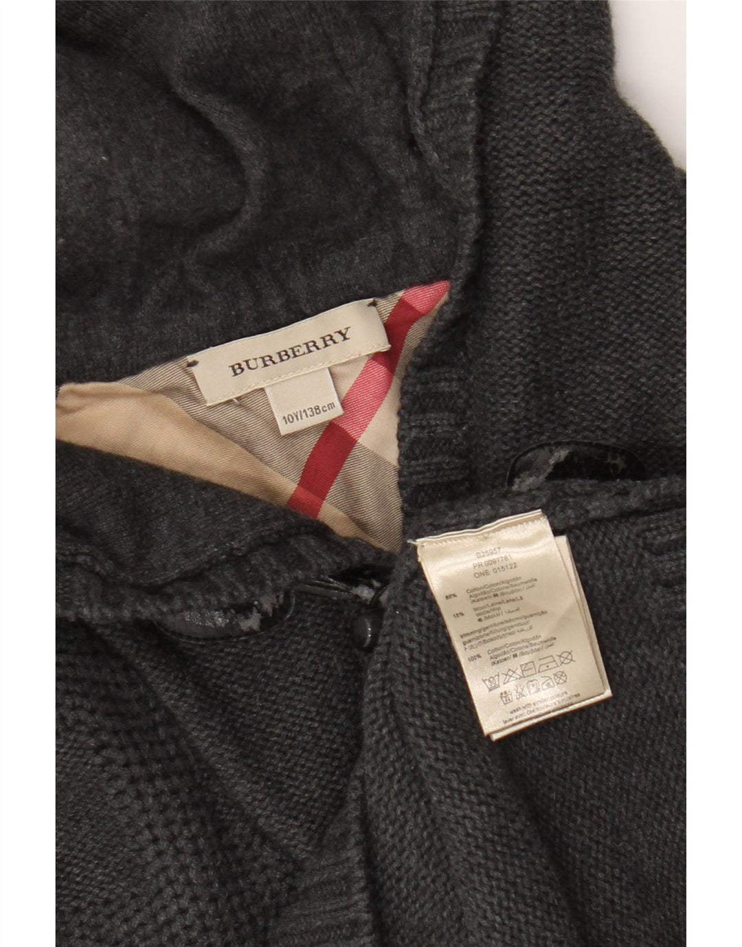 Chłopięcy sweter z kapturem Burberry 9-10 lat, szara bawełna