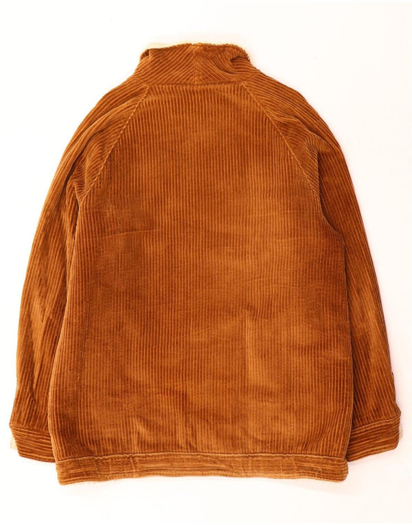 Vintage męska kurtka sztruksowa Sherpa UK 42 XL, brązowa, bawełniana w bloki kolorów