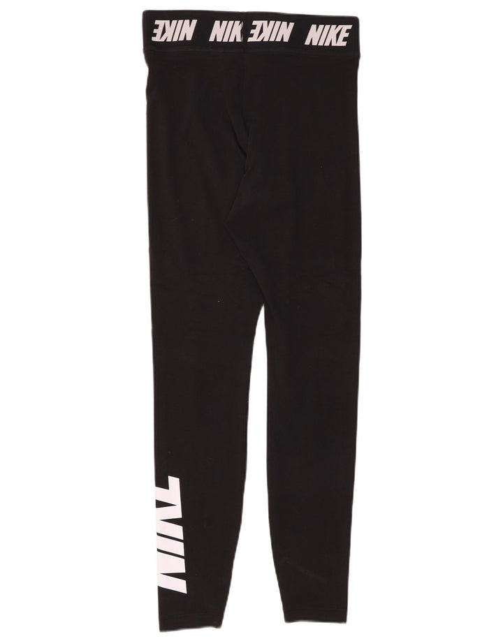 Damskie legginsy NIKE Graphic UK 8, małe, czarne, bawełniane