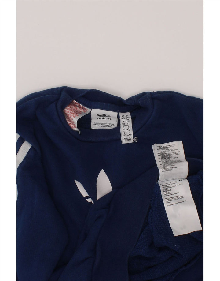 Bluza chłopięca Adidas z grafiką, 4-5 lat, granatowa, bawełniana