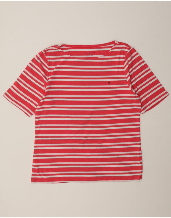 T-shirt damski Tommy Hilfiger Top UK 20 2XL Różowy, bawełniany w paski