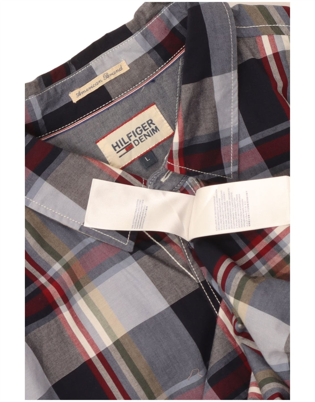 Koszula męska Tommy Hilfiger, duża, bawełniana w granatową kratę