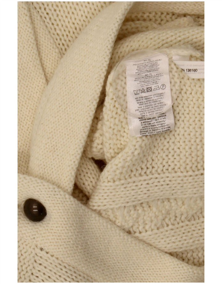 Vintage damski sweter rozpinany IT 42 średni złamany biały akryl