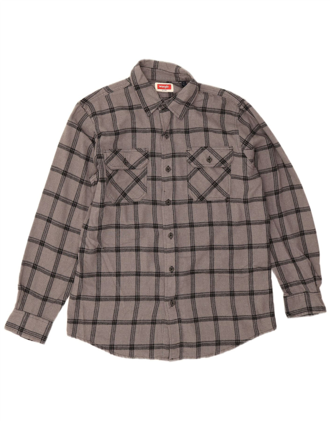 Koszula flanelowa męska Wrangler, bawełniana w szarą kratę