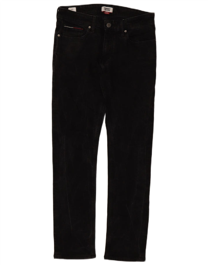 Męskie jeansy slim fit Tommy Hilfiger W32 L32 Czarne bawełniane