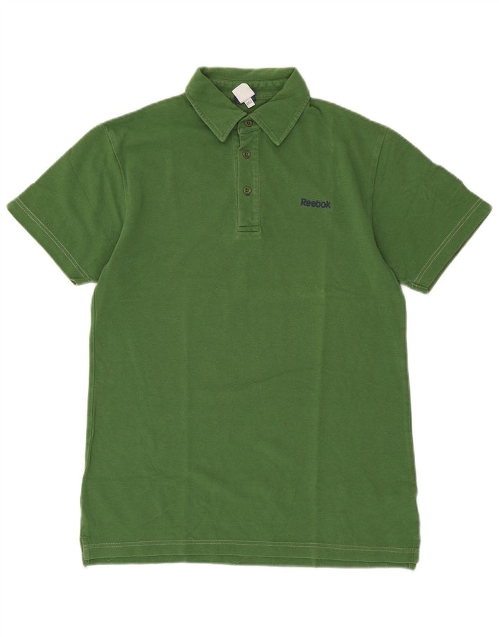 Męska koszulka polo Reebok, mała, zielona, bawełniana