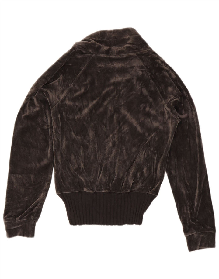 Damska aksamitna kurtka dresowa ADIDAS UK 12, średnia szara bawełna