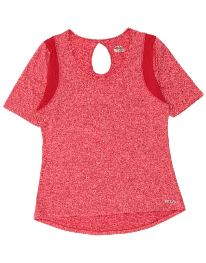 T-shirt damski Fila Top UK 12 Średni różowy poliester z blokami kolorów