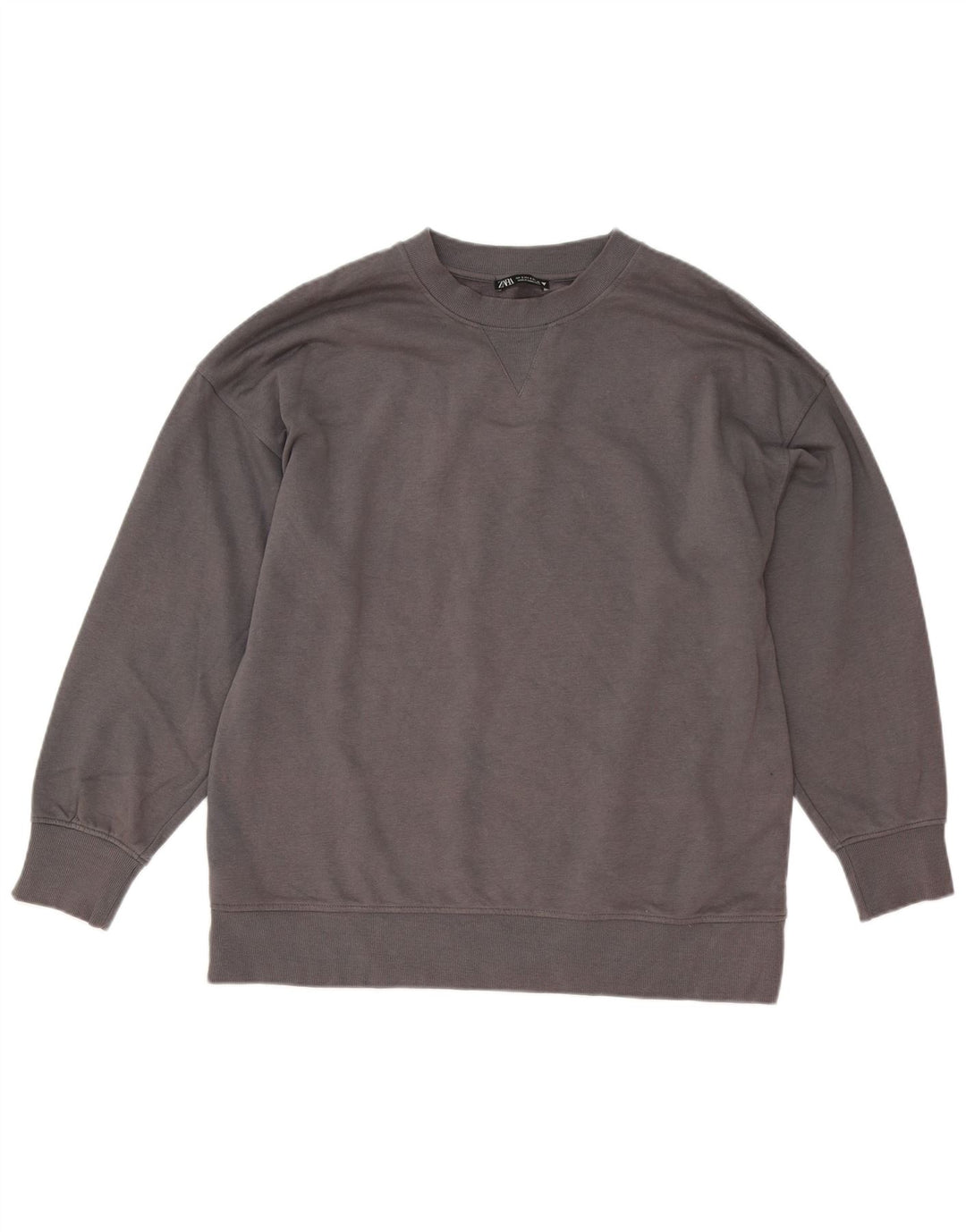 Damski sweter oversize Zara UK 10 Small, szary, bawełniany