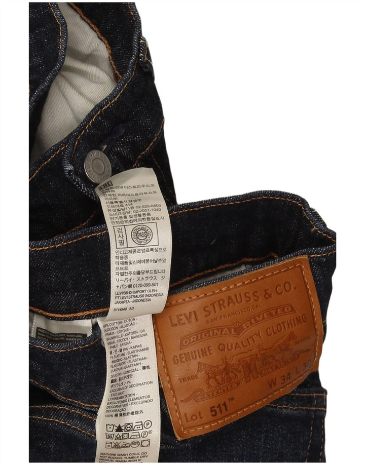 Męskie jeansy Levi's 511 Slim W34 L30 Niebieska bawełna