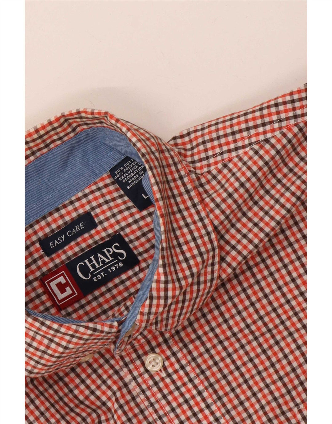 Koszula męska Chaps Easy Care, duża, bawełniana w czerwoną kratkę