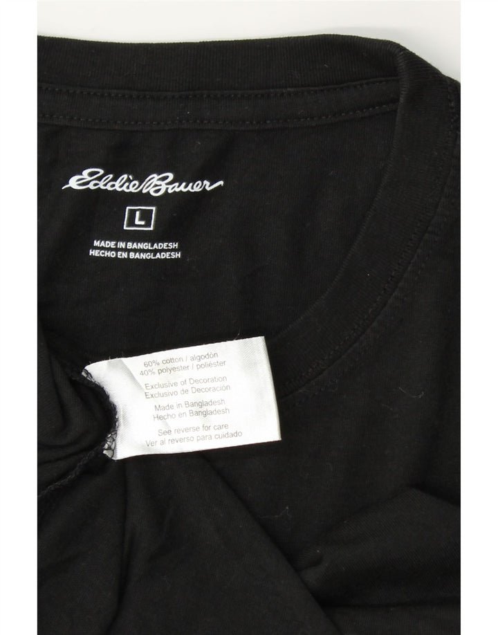 EDDIE BAUER Mens Graphic T-Shirt Top Large Black Cotton Vintage Eddie Bauer and Second-Hand Eddie Bauer from Messina Hembry 