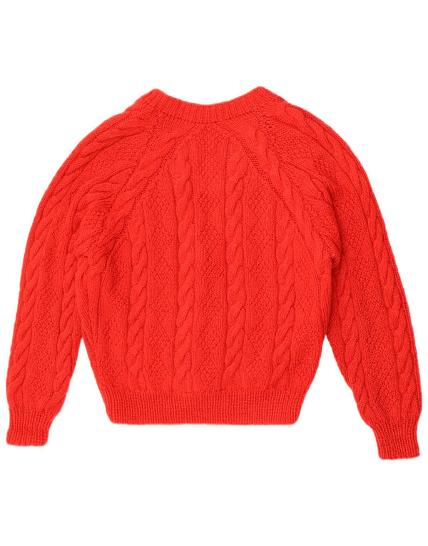 Sweter damski w stylu vintage, kardigan UK 14, średni czerwony