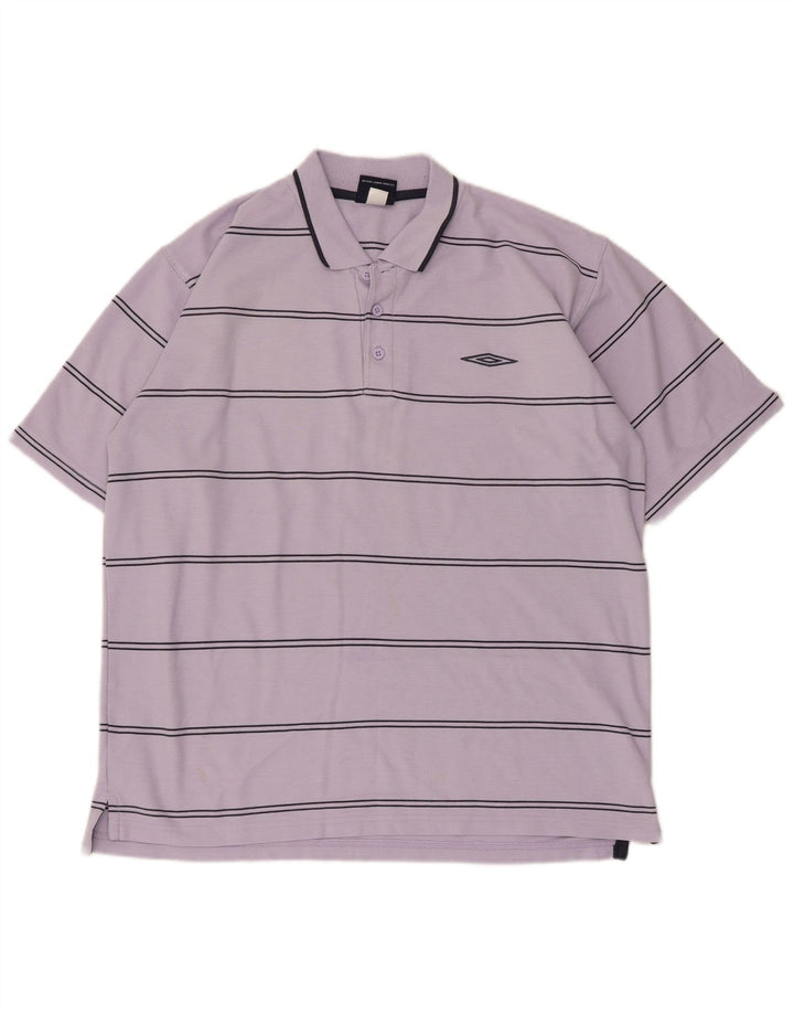 Męska koszulka polo Umbro, duża, fioletowa, poliestrowa w paski
