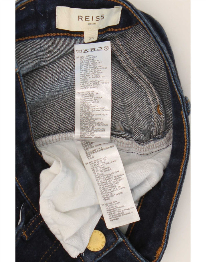 Damskie jeansy rozkloszowane Reiss W25 L31 Granatowa bawełna