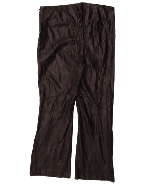Damskie spodnie Zara Bootcut ze sztucznej skóry XL W32 L27 Czarny poliuretan