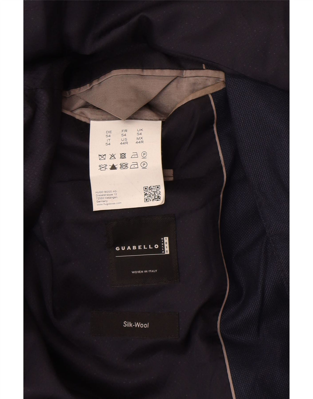 Męska marynarka zapinana na 2 guziki Hugo Boss EU 54 2XL Granatowa wełna