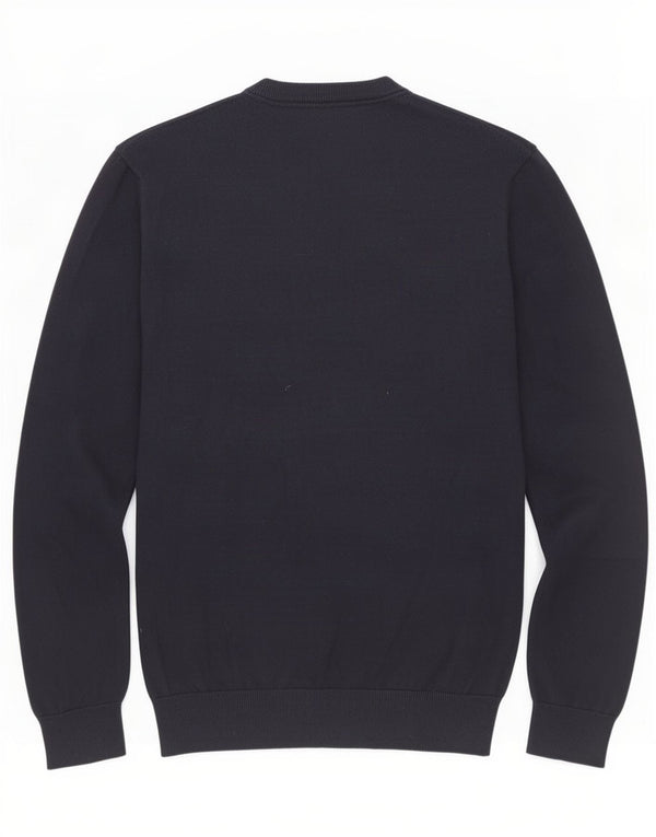 Crew Clothing Męski sweter z dekoltem w kształcie litery V, duży, granatowy, bawełniany
