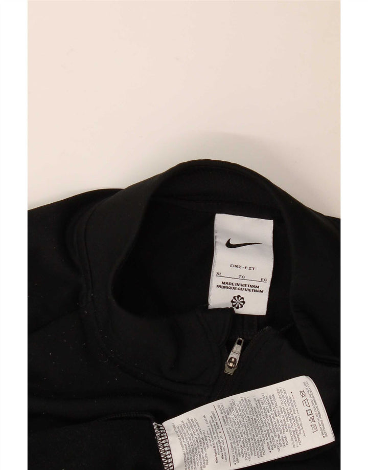 Męski dres Nike Dri Fit z zamkiem błyskawicznym i zamkiem błyskawicznym, XL, czarny poliester