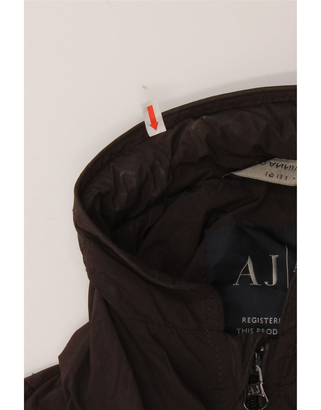 Męska kurtka bomber z kapturem Armani Jeans EU 48, mały, brązowy poliester