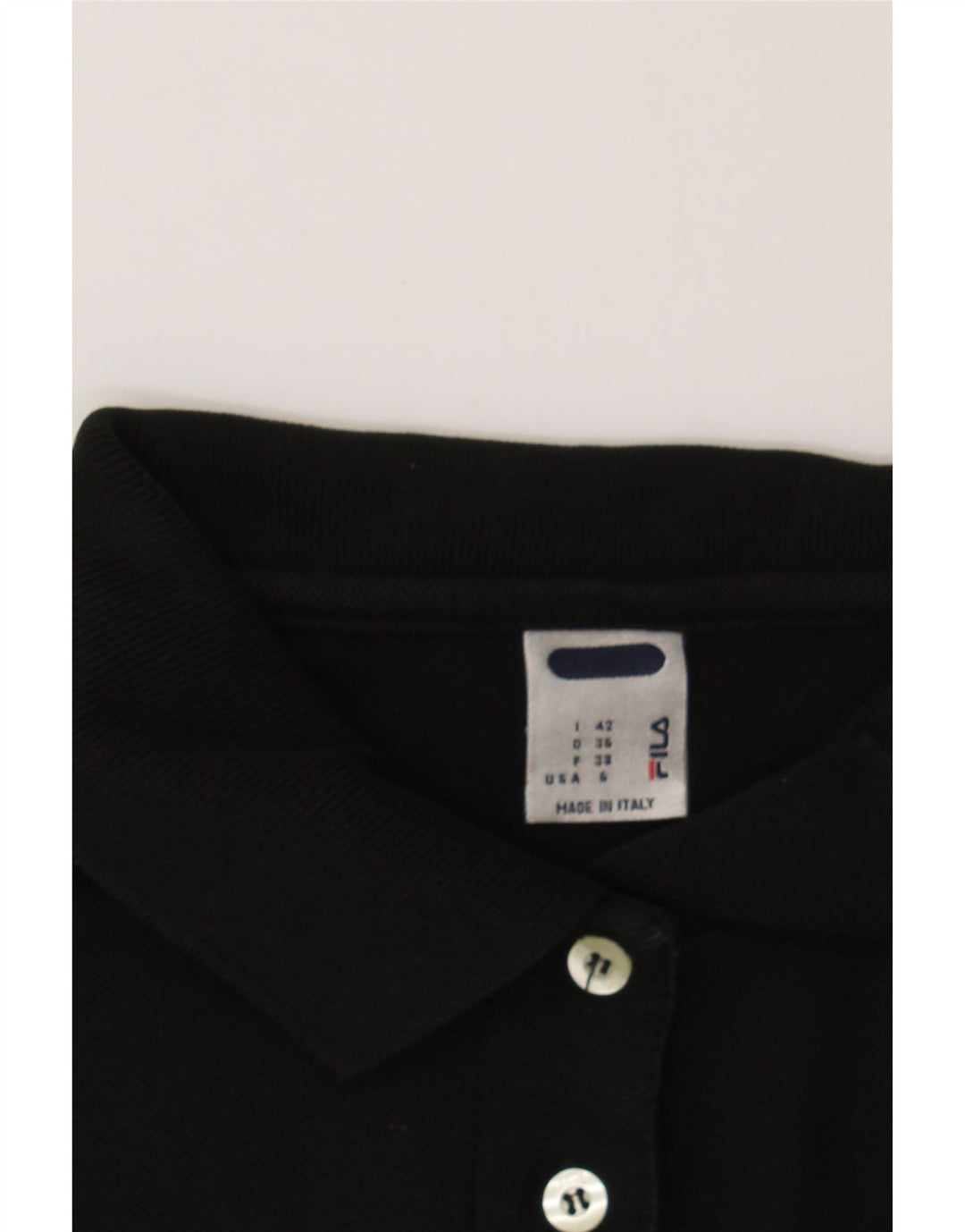 FILA Womens Polo Shirt IT 42 Medium Black Cotton Vintage Fila and Second-Hand Fila from Messina Hembry 