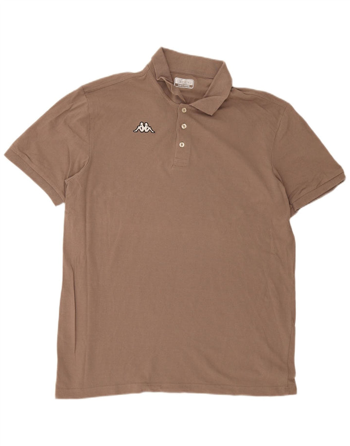 Męska koszulka polo Kappa 3XL, brązowa, bawełniana