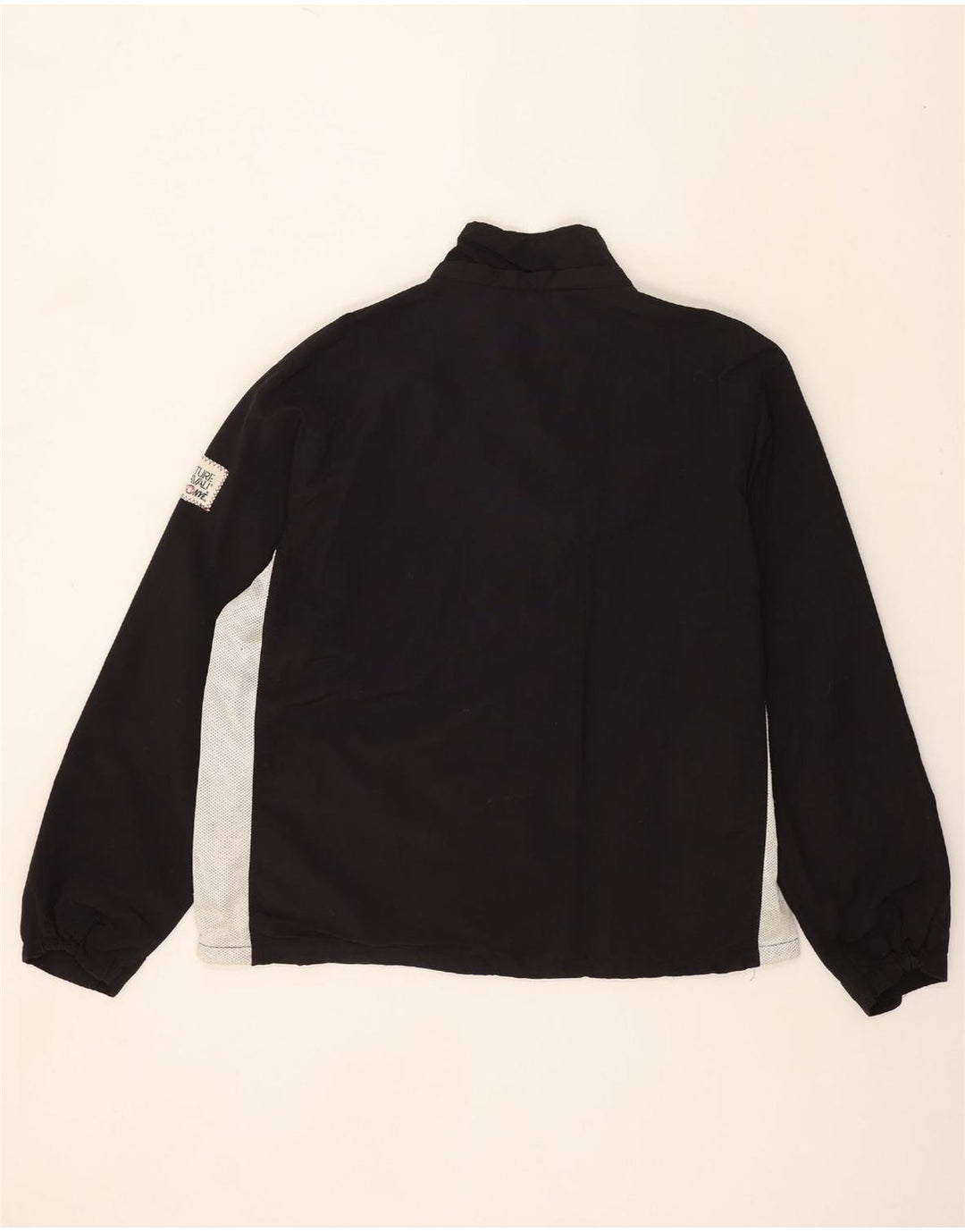 MURPHY & NYE Mens Graphic Rain Jacket UK 44 2XL Black Colourblock Vintage Murphy & Nye and Second-Hand Murphy & Nye from Messina Hembry 