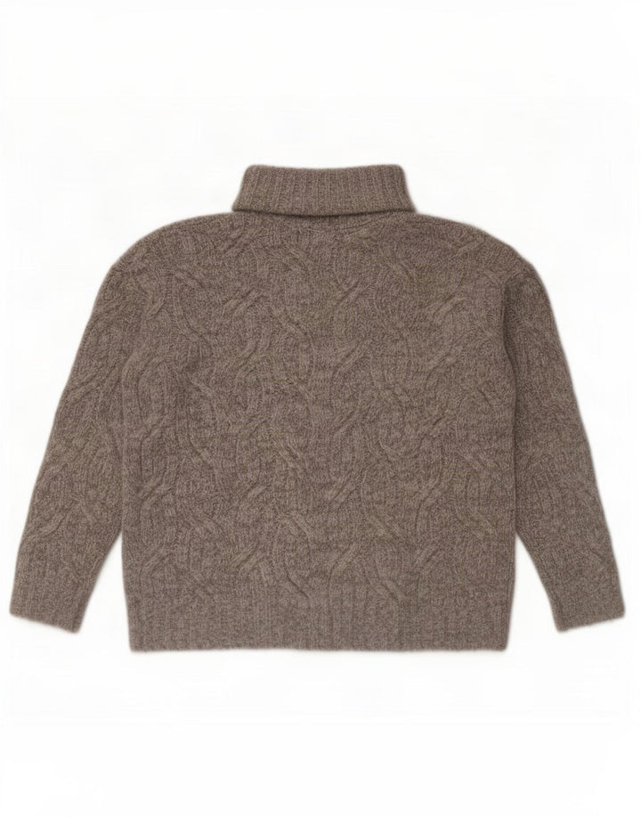 Marks & Spencer Damski sweter oversize z golfem, UK 10, mały, szary