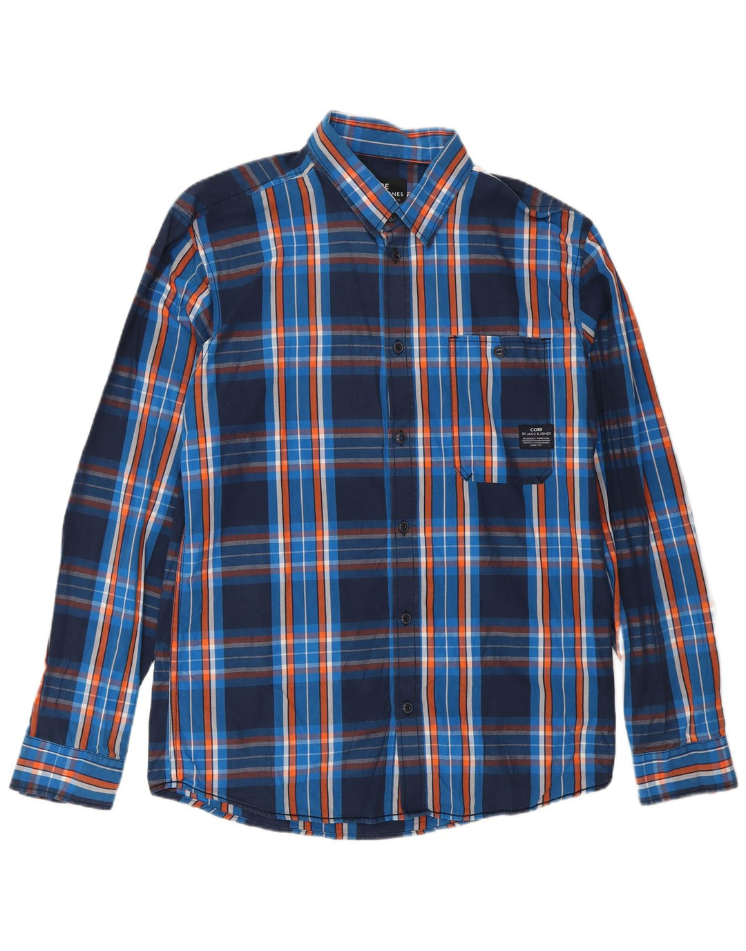 Koszula męska Jack & Jones, bawełniana, w dużą niebieską kratkę