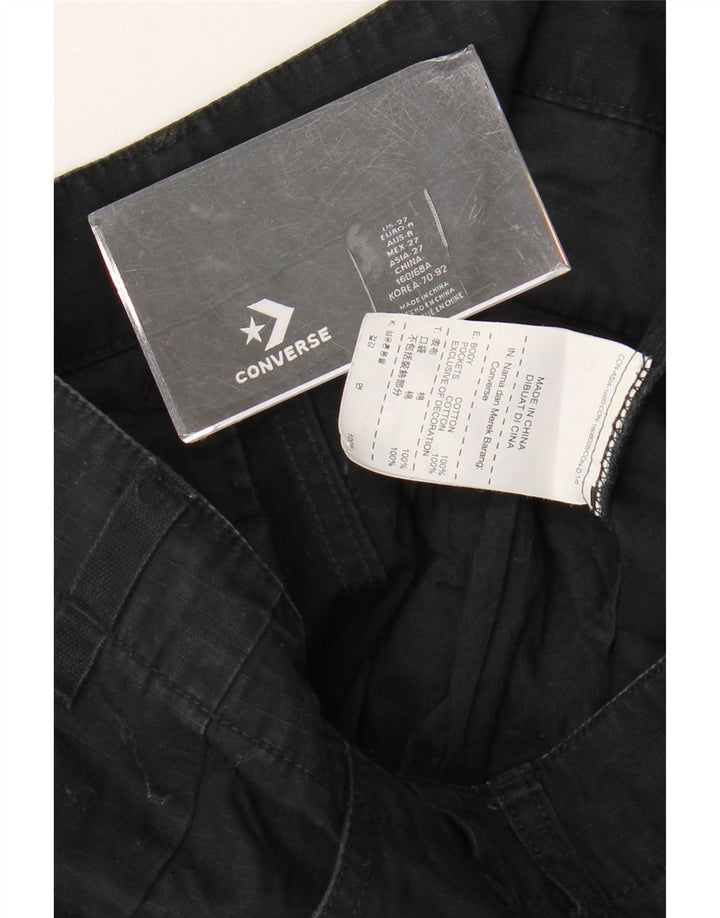 CONVERSE Damskie proste spodnie cargo W27 L28 Czarne bawełniane