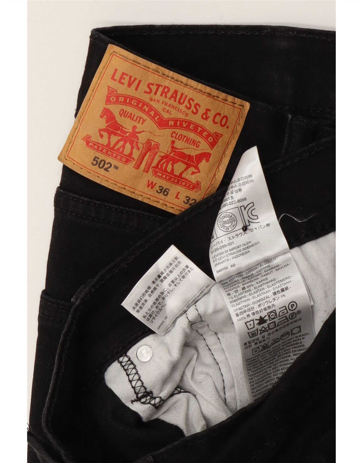 Męskie jeansy Levi's 502 Tapered W36 L32 Czarna bawełna