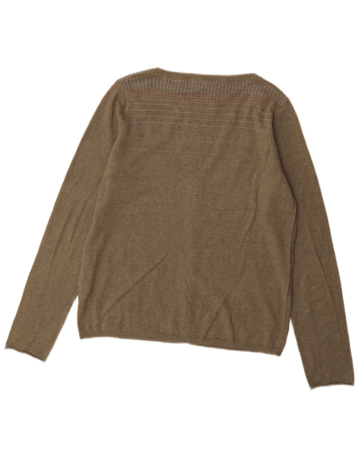 Damski sweter rozpinany White Stuff UK 16, duży, bawełniany khaki