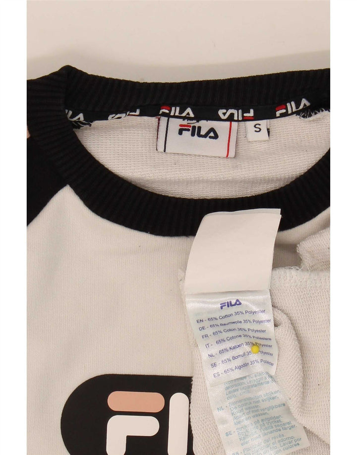 Damska bluza typu oversize typu Crop Fila UK 10 Small White Colorblock